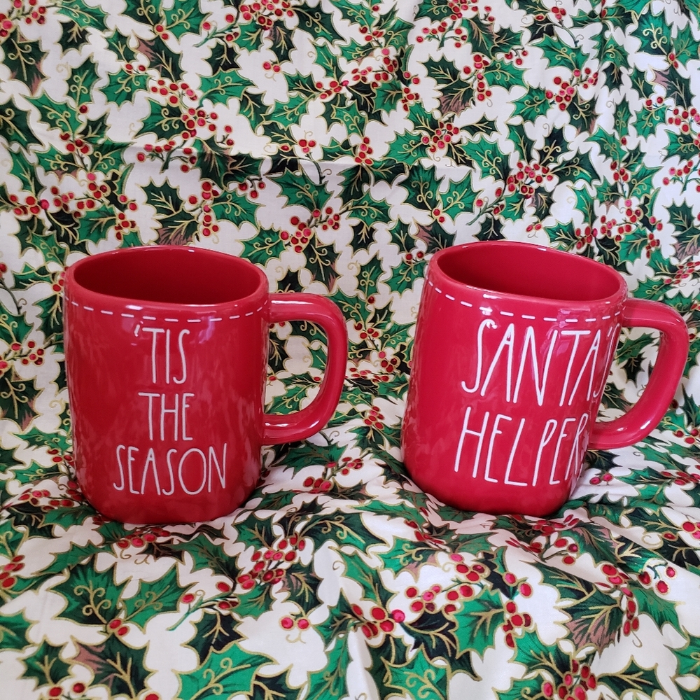 Rae Dunn Christmas mugs set of 2 new red